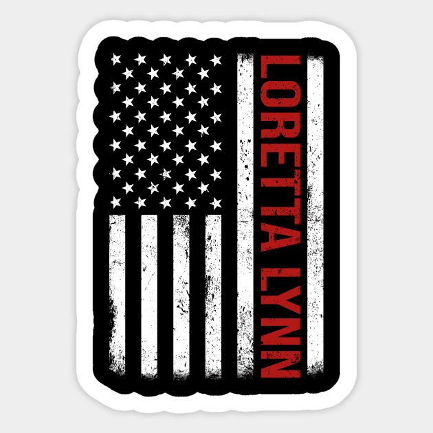 Graphic Loretta Proud Name US American Flag Birthday Gift Sticker by Intercrossed Animal 